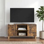 vidaXL Meuble TV Chêne fumé 102 x 34 5 x 50 cm Bois d'ingénierie