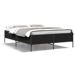 vidaXL Cadre de lit sans matelas noir 120x190 cm