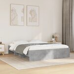 vidaXL Cadre de lit sans matelas gris béton 160x200 cm bois ingénierie