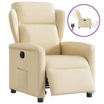 vidaXL Fauteuil inclinable électrique Crème Tissu