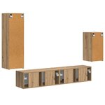 vidaXL Ensemble meuble TV 4 Pièces Chêne artisanal Bois d'ingénierie