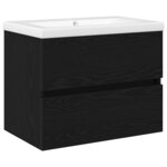vidaXL Meuble de Lavabo de Salle de Bain Chêne noir 60 x 39 x 62 cm