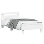 vidaXL Cadre de lit avec tête de lit et lumières LED blanc 90x190 cm