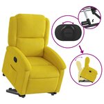 vidaXL Fauteuil inclinable Jaune Velours