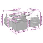 vidaXL Salon de jardin avec coussins 5 Pièces beige résine tressée