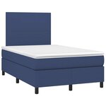 vidaXL Sommier à lattes de lit matelas et LED bleu 120x190 cm tissu