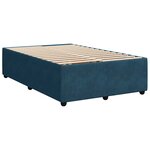 vidaXL Sommier à lattes de lit et matelas Bleu foncé 120x200cm Velours