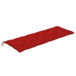 vidaXL Banc Batavia avec coussin rouge 150 cm Bois de teck massif