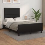 vidaXL Cadre de lit avec tête de lit Noir 120x200 cm Similicuir