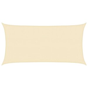 vidaXL Voile d'ombrage 160 g/m² Crème 3x6 m PEHD