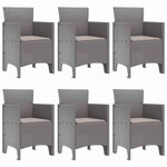 vidaXL Ensemble de salle à manger pour jardin 7 Pièces Gris clair
