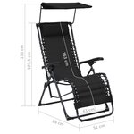 vidaXL Chaises pliables de terrasse lot de 2 Textilène Noir