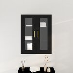 Armoire Murale vidaXL avec Portes en Verre Chêne Noir 69 5x34x90 cm