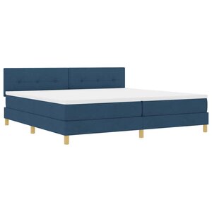 vidaXL Lit à ressort LED avec bandes LED Bleu 200 x 200 cm tissu
