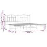 vidaXL Cadre de lit métal sans matelas avec tête de lit noir 193x203cm