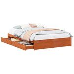 vidaXL Cadre de lit Cire marron 140 x 200 cm Bois de Pin Massif