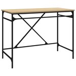 Bureau table poste de travail meuble d'ordinateur informatique étude chêne sonoma 100 x 50 x 75 cm bois d'ingénierie et fer brun 02_0023632