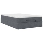 vidaXL Lit ottoman avec matelas gris foncé 120x190 cm velours