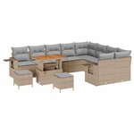 vidaXL Ensemble de canapé de jardin 12 Pièces beige et gris clair