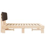 vidaXL Cadre de lit avec tête de lit rembourrée Taupe 135 x 190 cm
