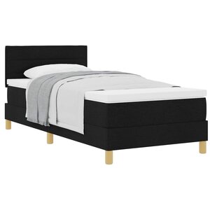 vidaXL Lit à ressorts avec coussin Noir 100 x 200 cm tissu
