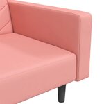 Vidaxl canapé-lit à 2 places avec deux oreillers rose velours
