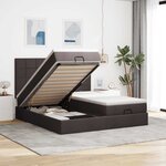 VidaXL Cadre de lit ottoman avec matelas marron foncé 200x200 cm tissu