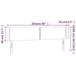 vidaXL Tête de lit avec oreilles Gris clair 203x16x78/88 cm Tissu