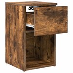 vidaXL Armoire de lit Chêne fumé 29 x 31 5 x 49 cm Bois d'ingénierie