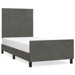 vidaXL Cadre de lit avec tête de lit Gris foncé 100x200 cm Velours