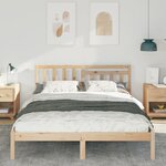 vidaXL Cadre de lit Marron 150 x 200 cm Bois massif en pin