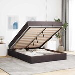 vidaXL Cadre de lit avec stockage Marron foncé 160 x 200 cm tissu