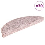 vidaXL Tapis d'escalier 30 pièces 65 x 21 x 4 cm Rose clair Demi-rond Grand