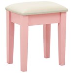 vidaXL Coiffeuse et tabouret Rose 65x36x128 cm Bois de paulownia MDF