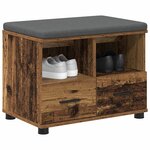 vidaXL Banc d'entrée avec coussin Bois ancien 60 x 38 x 46 cm