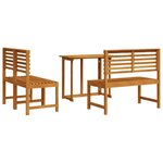 vidaXL Ensemble bistro de jardin 3 Pièces Marron Bois d'acacia massif