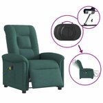 vidaXL Fauteuil de massage inclinable électrique Vert foncé Tissu