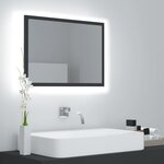 vidaXL Miroir à LED de salle de bain Gris 60x8 5x37 cm Acrylique