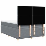 vidaXL Sommier à lattes de lit avec matelas Gris clair 140x190cm Tissu