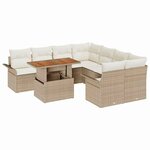 vidaXL Ensemble de canapé de jardin avec coussin 9 Pièces beige et crème