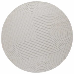 vidaXL Tapis de surface Rond HUARTE Crème Ø 200 CM Polyester