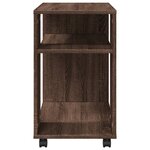 vidaXL Table d'appoint avec roues chêne marron bois d'ingénierie