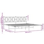 vidaXL Cadre de lit métal sans matelas et tête de lit blanc 193x203 cm