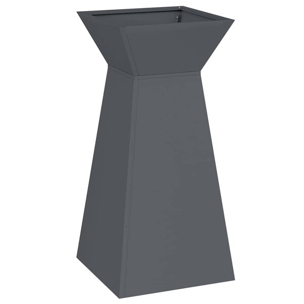 vidaXL Jardinière sur pilier   bol anthracite 35x35x73 cm en acier.