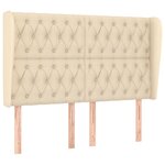 vidaXL Tête de lit avec oreilles Crème 163x23x118/128 cm Tissu