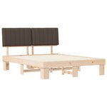 vidaXL Cadre de lit avec tête de lit rembourrée Taupe 160 x 200 cm