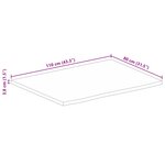 vidaXL Dessus de table à bord vivant 110x80x3 8cm bois massif manguier