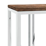 vidaXL Table console acier inoxydable et bois massif de récupération