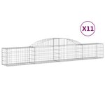 vidaXL Paniers à gabions arqués 11 Pièces 300x30x40/60 cm fer galvanisé