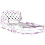 vidaXL Cadre de lit sans matelas gris foncé 100x200 cm tissu